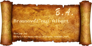 Brassoványi Albert névjegykártya